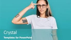  Presentation with skin infection - Slide set with young-hispanic-woman-wearing-casual background and a teal colored foreground