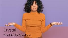  Presentation with hispanic - Beautiful presentation design featuring young-hispanic-woman-wearing-casual backdrop and a red colored foreground