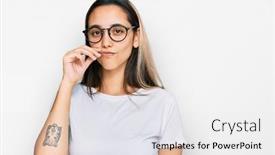  Presentation with lips mouth - PPT theme consisting of young-hispanic-woman-wearing-casual background and a white colored foreground