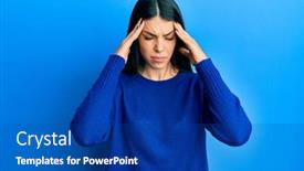  Presentation with migraine - Colorful presentation design enhanced with young-hispanic-woman-wearing-casual backdrop and a ocean colored foreground