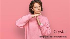  Presentation with time is running out - Presentation design enhanced with young-hispanic-woman-wearing-casual background and a coral colored foreground