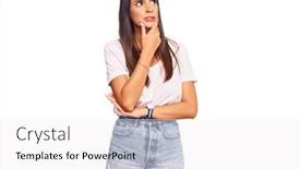  Presentation with concert symphony woman dancing in grass - Presentation theme featuring young-hispanic-woman-wearing-casual background and a white colored foreground