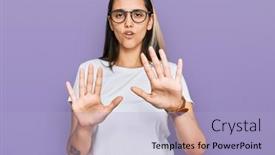  Presentation with forbidden - Amazing theme having young-hispanic-woman-wearing-casual backdrop and a light blue colored foreground