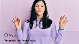  Presentation with yoga and meditation - Amazing presentation theme having young-hispanic-woman-wearing-casual backdrop and a light blue colored foreground