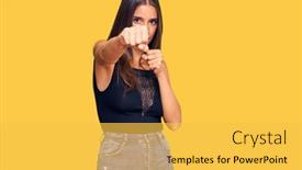  Presentation with violence woman - Theme with young-hispanic-woman-wearing-casual background and a yellow colored foreground