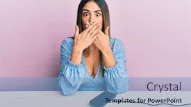  Presentation with battery - Slide deck having young-hispanic-woman-wearing-casual background and a teal colored foreground