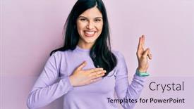  Presentation with chest - Cool new theme with young-hispanic-woman-wearing-casual backdrop and a light blue colored foreground