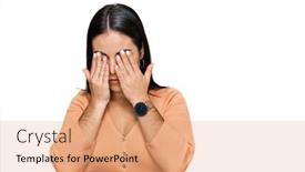  Presentation with computer vision abstract digital eye - PPT layouts having young-hispanic-woman-wearing-casual background and a coral colored foreground