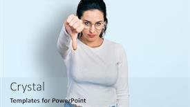  Presentation with bad - Theme consisting of young-hispanic-woman-wearing-casual background and a light blue colored foreground