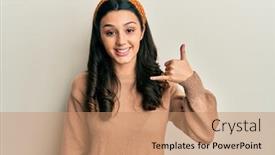  Presentation with hispanic - Slide set consisting of young-hispanic-woman-wearing-casual background and a  colored foreground