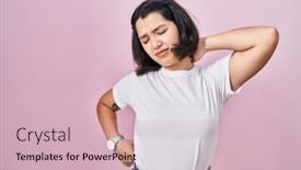  Presentation with pink white - PPT theme featuring young-hispanic-woman-wearing-casual background and a  colored foreground