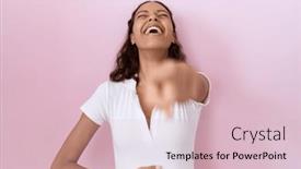  Presentation with shame - Presentation theme featuring young-hispanic-woman-wearing-casual background and a lemonade colored foreground