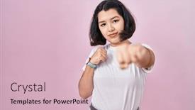  Presentation with violence - Theme enhanced with young-hispanic-woman-wearing-casual background and a lemonade colored foreground