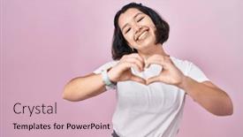  Presentation with romantic love - PPT layouts enhanced with young-hispanic-woman-wearing-casual background and a soft green colored foreground