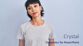  Presentation with simple - Slide deck featuring young-hispanic-woman-wearing-casual background and a lemonade colored foreground