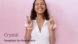  Presentation with hope - Presentation design consisting of young-hispanic-woman-wearing-casual background and a lemonade colored foreground