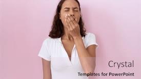  Presentation with sleepiness - Slide set having young-hispanic-woman-wearing-casual background and a lemonade colored foreground