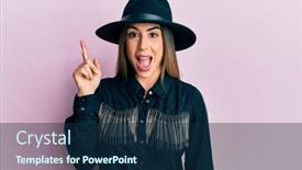  Presentation with cowgirl - Slides consisting of young-hispanic-woman-wearing-cowgirl background and a navy blue colored foreground