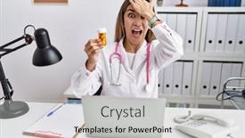  Presentation with hispanic - Theme consisting of young-hispanic-woman-wearing-doctor background and a  colored foreground