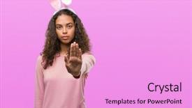  Presentation with christian easter jesus risen - PPT theme consisting of young hispanic woman wearing easter background and a  colored foreground