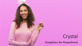  Presentation with easter - Cool new presentation with young hispanic woman wearing easter backdrop and a lavender colored foreground