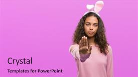  Presentation with confident young hispanic woman - Colorful theme enhanced with young hispanic woman wearing easter backdrop and a  colored foreground