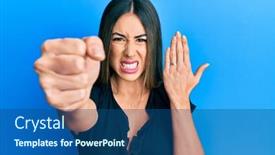  Presentation with engagement - Cool new PPT theme with young-hispanic-woman-wearing-engagement backdrop and a ocean colored foreground