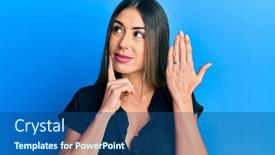  Presentation with engagement - Theme having young-hispanic-woman-wearing-engagement background and a ocean colored foreground