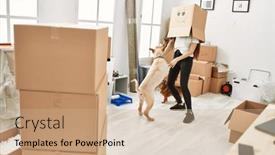  Presentation with dogs - Slide set featuring young-hispanic-woman-wearing-funny background and a coral colored foreground