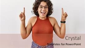  Presentation with glasses - PPT theme enhanced with young-hispanic-woman-wearing-glasses background and a red colored foreground