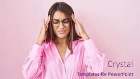  Presentation with migraine - Slide deck having young-hispanic-woman-wearing-glasses background and a lemonade colored foreground