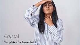  Presentation with flu virus - PPT theme having young-hispanic-woman-wearing-glasses background and a  colored foreground