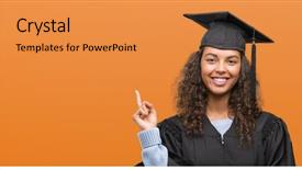  Presentation with graduation - PPT layouts featuring young hispanic woman wearing graduation background and a gold colored foreground