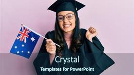  Presentation with graduation - Presentation consisting of young-hispanic-woman-wearing-graduation background and a navy blue colored foreground