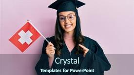  Presentation with graduation - Colorful presentation enhanced with young-hispanic-woman-wearing-graduation backdrop and a navy blue colored foreground