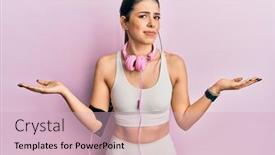  Presentation with gym - Slide deck featuring young-hispanic-woman-wearing-gym background and a soft green colored foreground