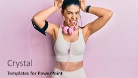  Presentation with bunny - Audience pleasing presentation design consisting of young-hispanic-woman-wearing-gym backdrop and a lemonade colored foreground