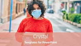  Presentation with deliver - Amazing slide set having young-hispanic-woman-wearing-medical backdrop and a coral colored foreground