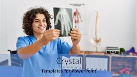  Presentation with xray - Presentation theme with young-hispanic-woman-wearing-physio background and a  colored foreground
