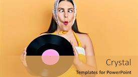  Presentation with hispanic - PPT theme having young-hispanic-woman-wearing-pin background and a yellow colored foreground