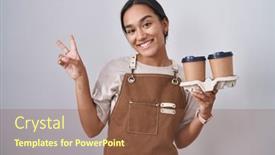  Presentation with professional - PPT theme featuring young-hispanic-woman-wearing-professional background and a tawny brown colored foreground