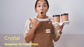  Presentation with waitress - Presentation enhanced with young-hispanic-woman-wearing-professional background and a tawny brown colored foreground