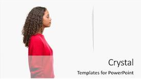  Presentation with confident young hispanic woman - Audience pleasing PPT theme consisting of young hispanic woman wearing red backdrop and a white colored foreground