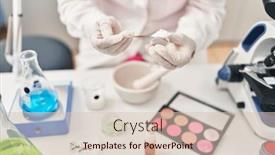  Presentation with powder - Theme featuring young-hispanic-woman-wearing-scientist background and a lemonade colored foreground