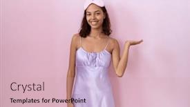  Presentation with sleep - Presentation consisting of young-hispanic-woman-wearing-sleep background and a soft green colored foreground