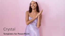  Presentation with sleep - Presentation theme having young-hispanic-woman-wearing-sleep background and a lemonade colored foreground