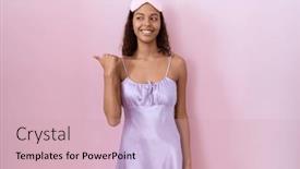  Presentation with sleep - Presentation theme with young-hispanic-woman-wearing-sleep background and a soft green colored foreground