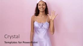  Presentation with sleep - Theme featuring young-hispanic-woman-wearing-sleep background and a soft green colored foreground