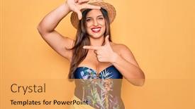  Presentation with creativity - Cool new presentation design with young-hispanic-woman-wearing-summer backdrop and a yellow colored foreground