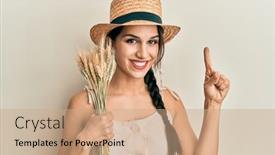  Presentation with summer - Beautiful theme featuring young-hispanic-woman-wearing-summer backdrop and a coral colored foreground